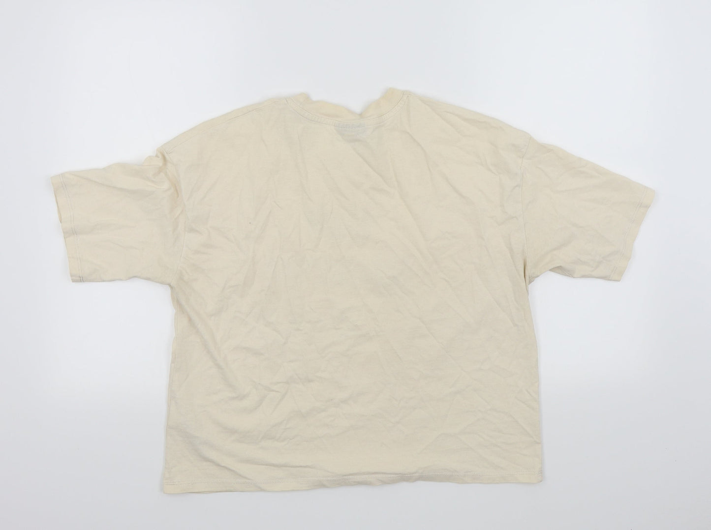Topshop Womens Beige Colourblock  Basic T-Shirt Size 8