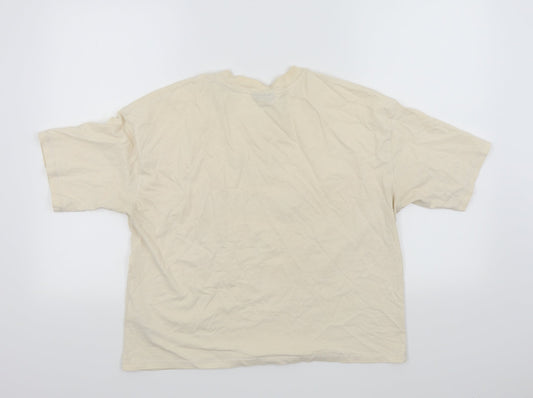 Topshop Womens Beige Colourblock  Basic T-Shirt Size 8