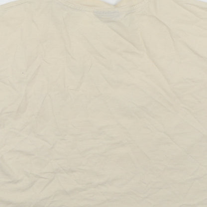 Topshop Womens Beige Colourblock  Basic T-Shirt Size 8