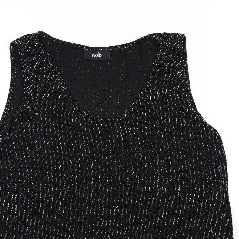 Womens UK Size M Wallis Black Basic T-Shirt