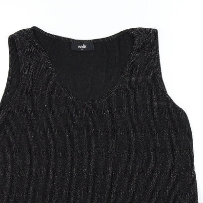 Womens UK Size M Wallis Black Basic T-Shirt