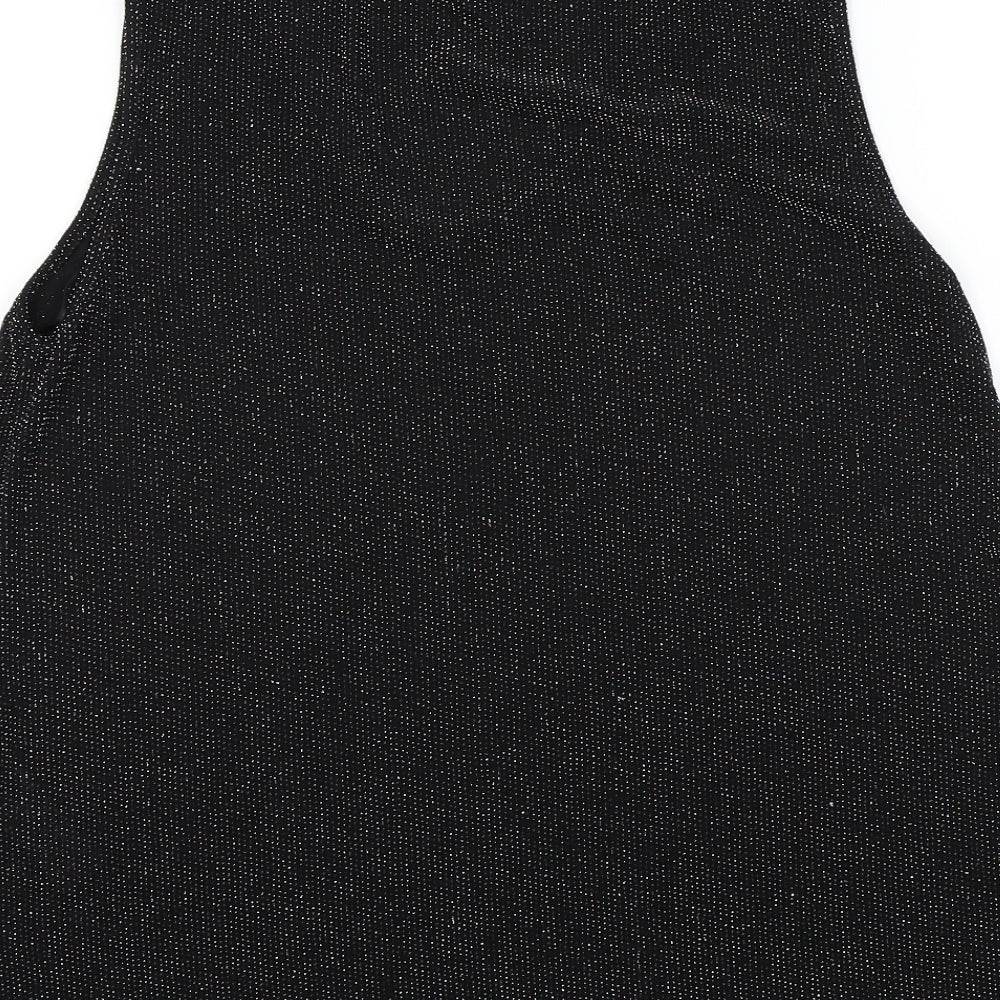 Womens UK Size M Wallis Black Basic T-Shirt