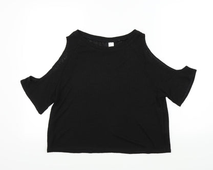 Womens UK Size M H&M Black Basic T-Shirt