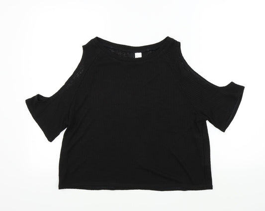 Womens UK Size M H&M Black Basic T-Shirt
