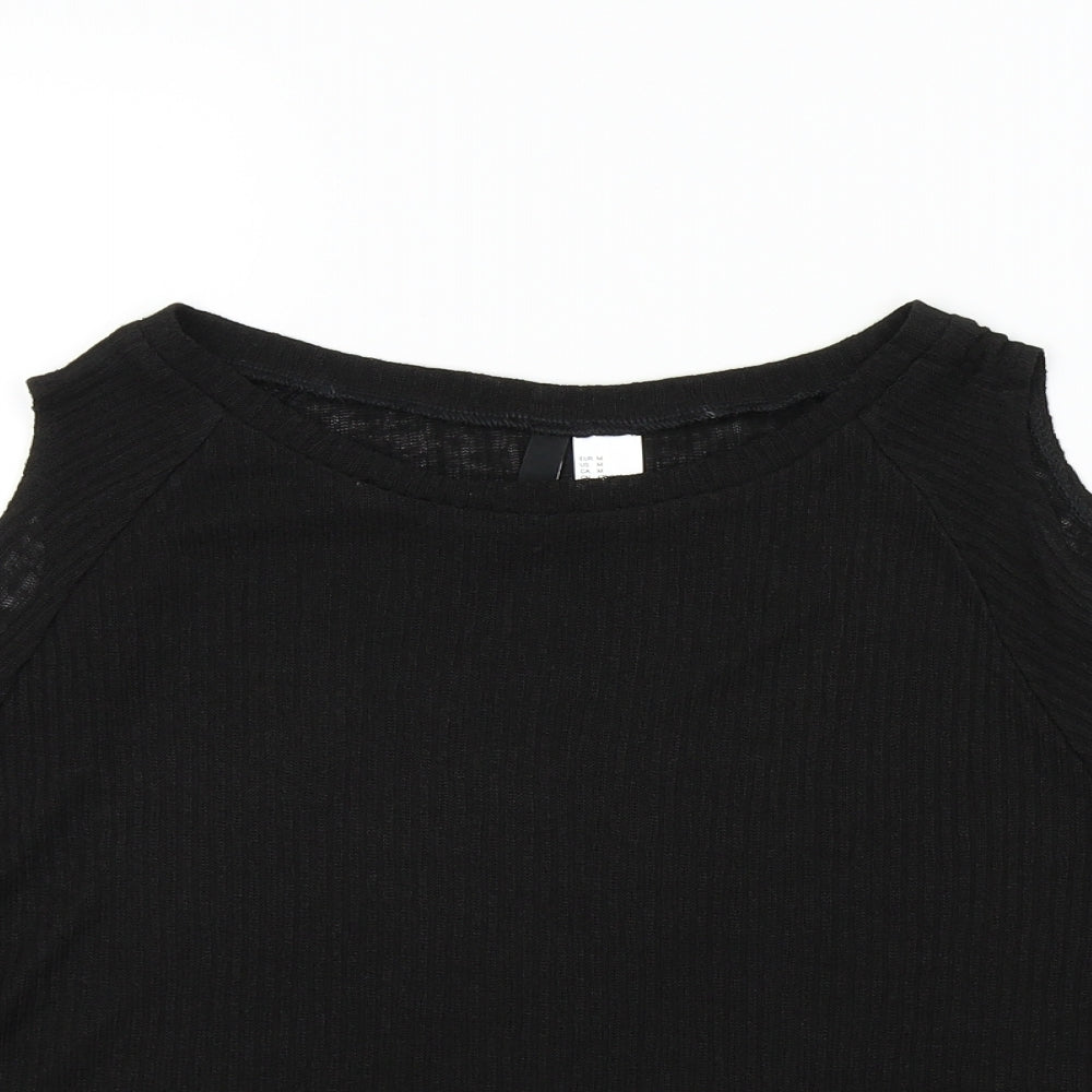 Womens UK Size M H&M Black Basic T-Shirt