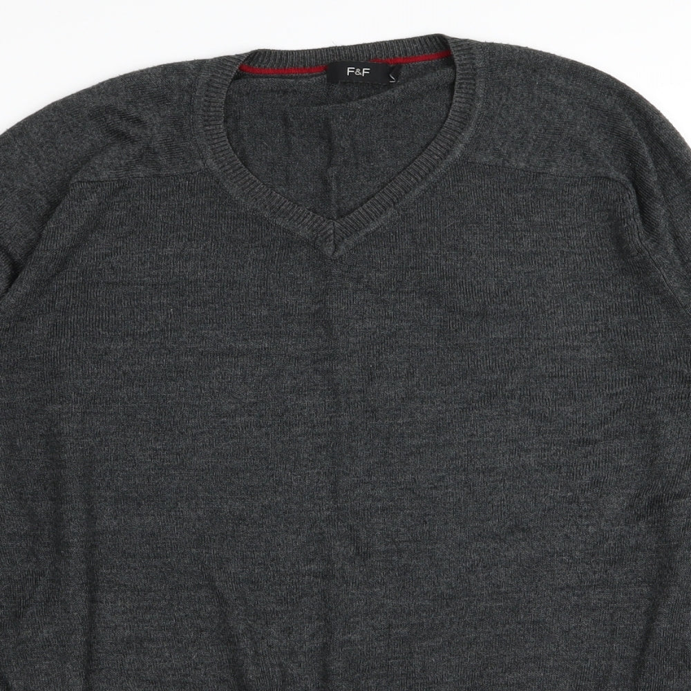 F&F Mens Grey   Pullover Jumper Size M