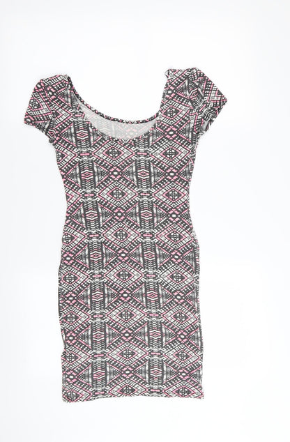 New Look Womens Multicoloured Geometric  Pencil Dress  Size 10