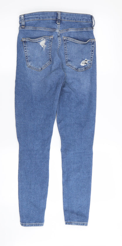 Topshop Womens Blue   Skinny Jeans Size 28 in L32 in - RIPPED JEANS