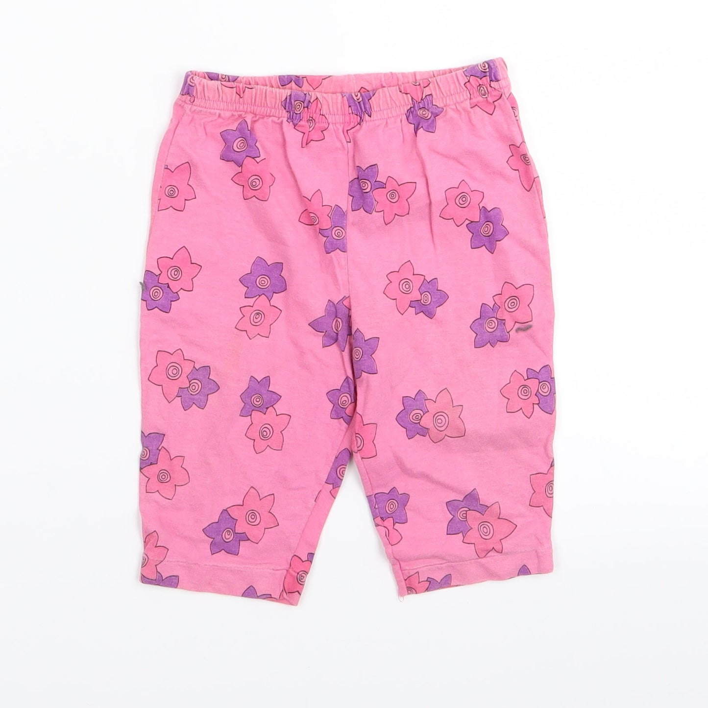 chanbo Girls Pink Floral  Capri Leggings Size 12 Months