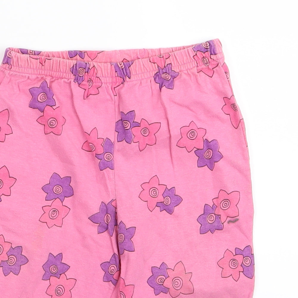 chanbo Girls Pink Floral  Capri Leggings Size 12 Months