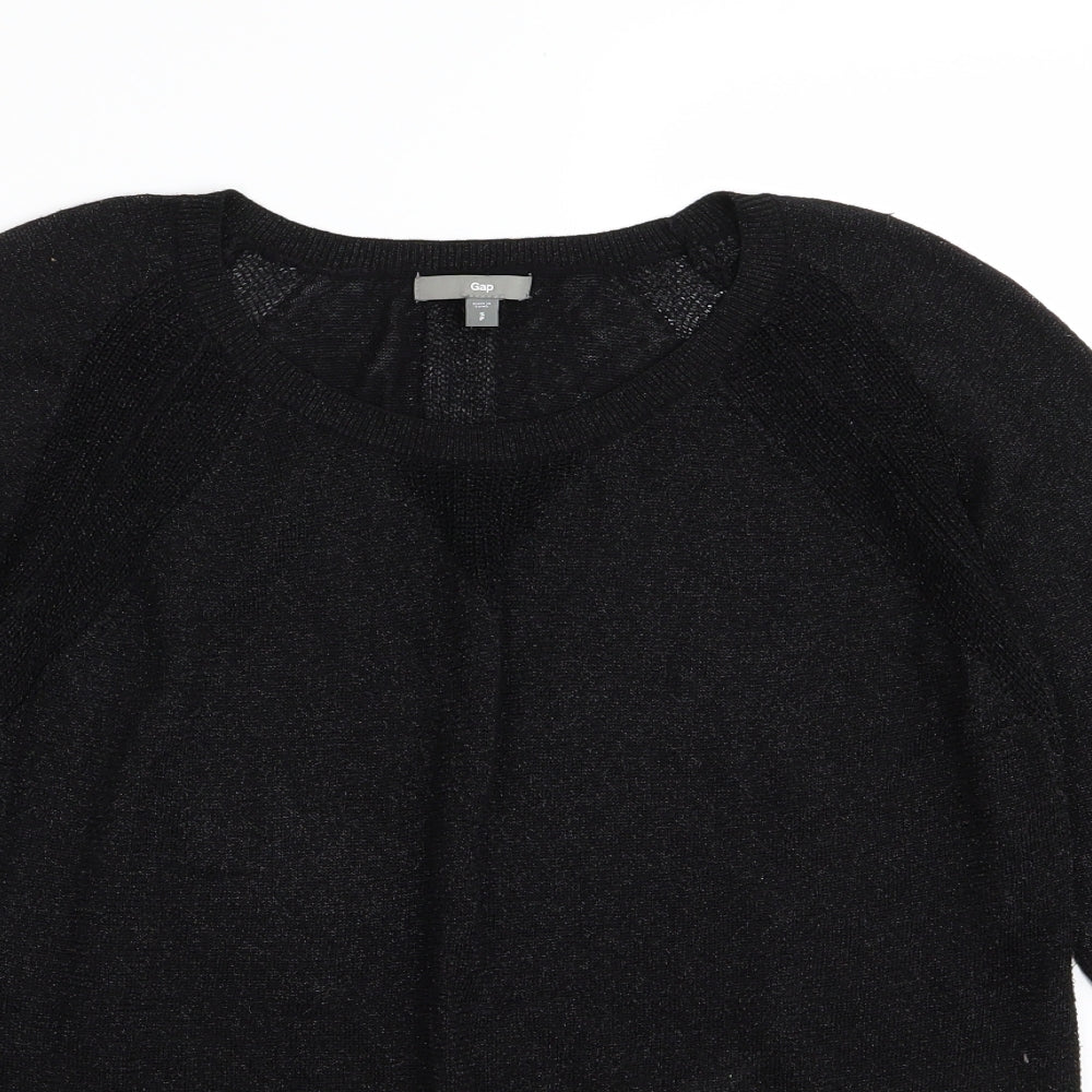 Womens UK Size S Gap Black Basic T-Shirt