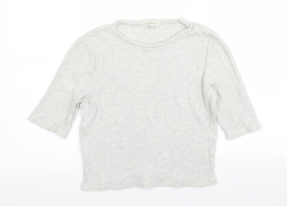 Womens UK Size 14 River Island Grey Basic T-Shirt