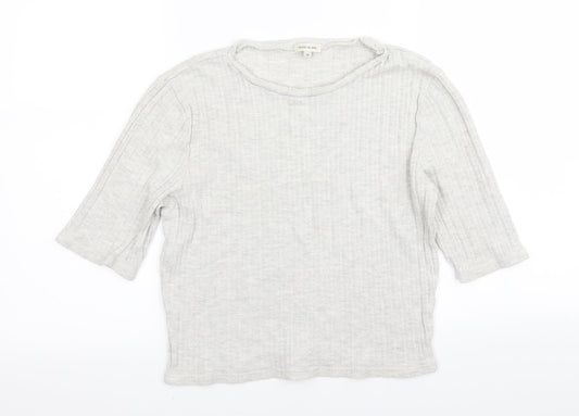 Womens UK Size 14 River Island Grey Basic T-Shirt
