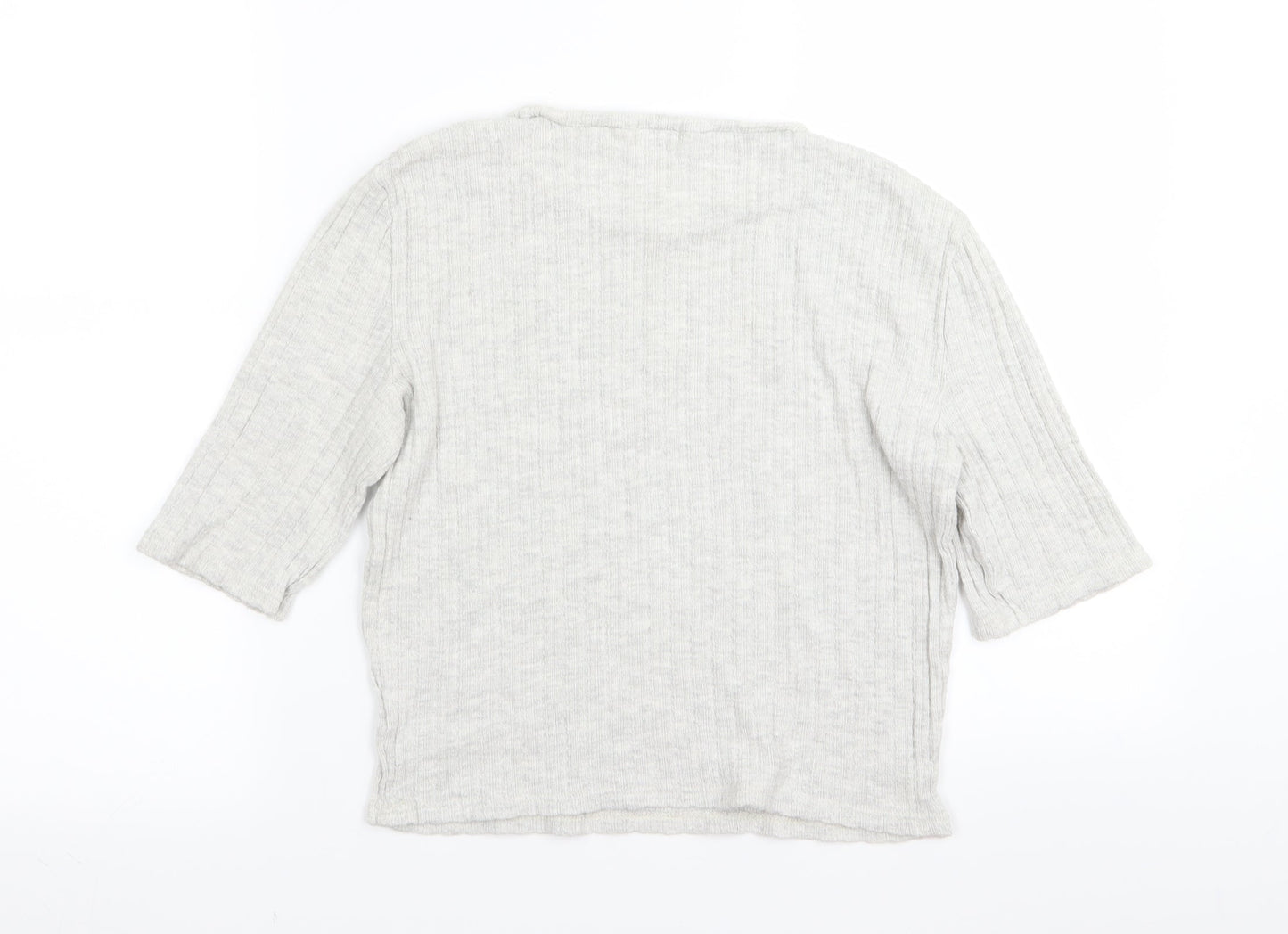 Womens UK Size 14 River Island Grey Basic T-Shirt