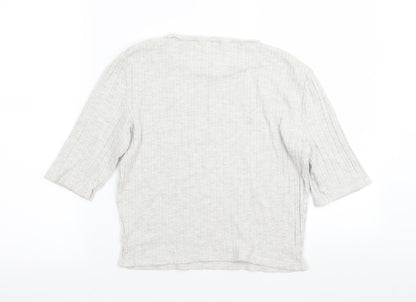 Womens UK Size 14 River Island Grey Basic T-Shirt