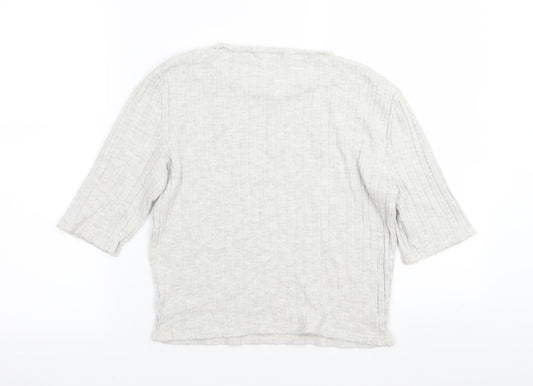 Womens UK Size 14 River Island Grey Basic T-Shirt