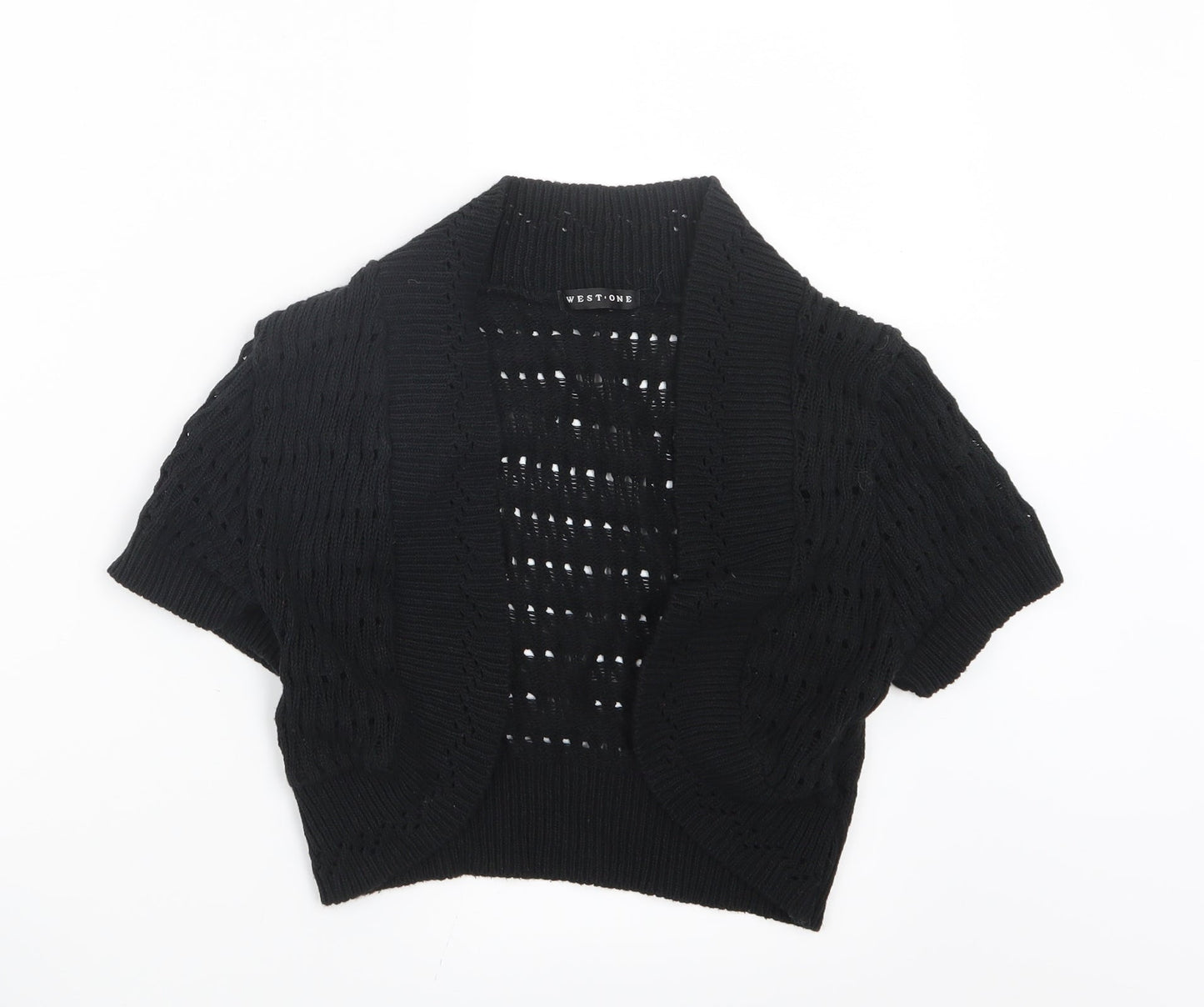 West One Womens Black  Knit Cardigan Jumper Size 10