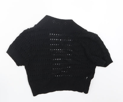 West One Womens Black  Knit Cardigan Jumper Size 10
