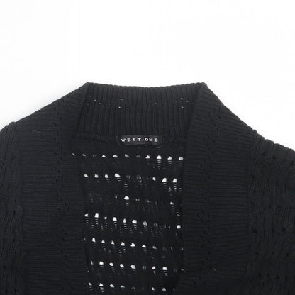 West One Womens Black  Knit Cardigan Jumper Size 10