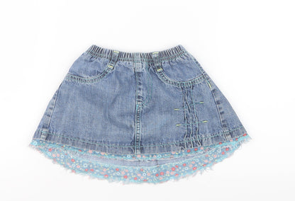 Dudu Girls Blue  Denim A-Line Skirt Size 12 Months