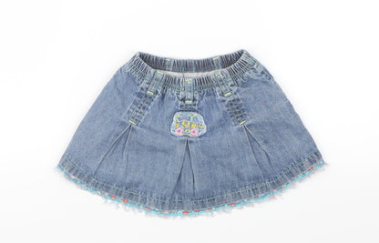 Dudu Girls Blue  Denim A-Line Skirt Size 12 Months