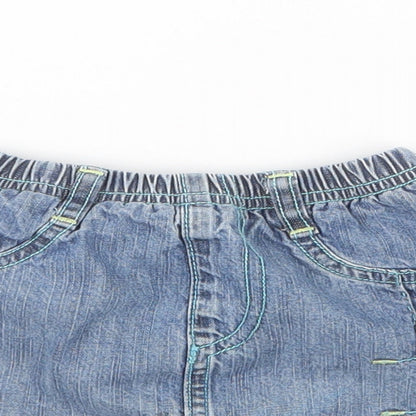 Dudu Girls Blue  Denim A-Line Skirt Size 12 Months