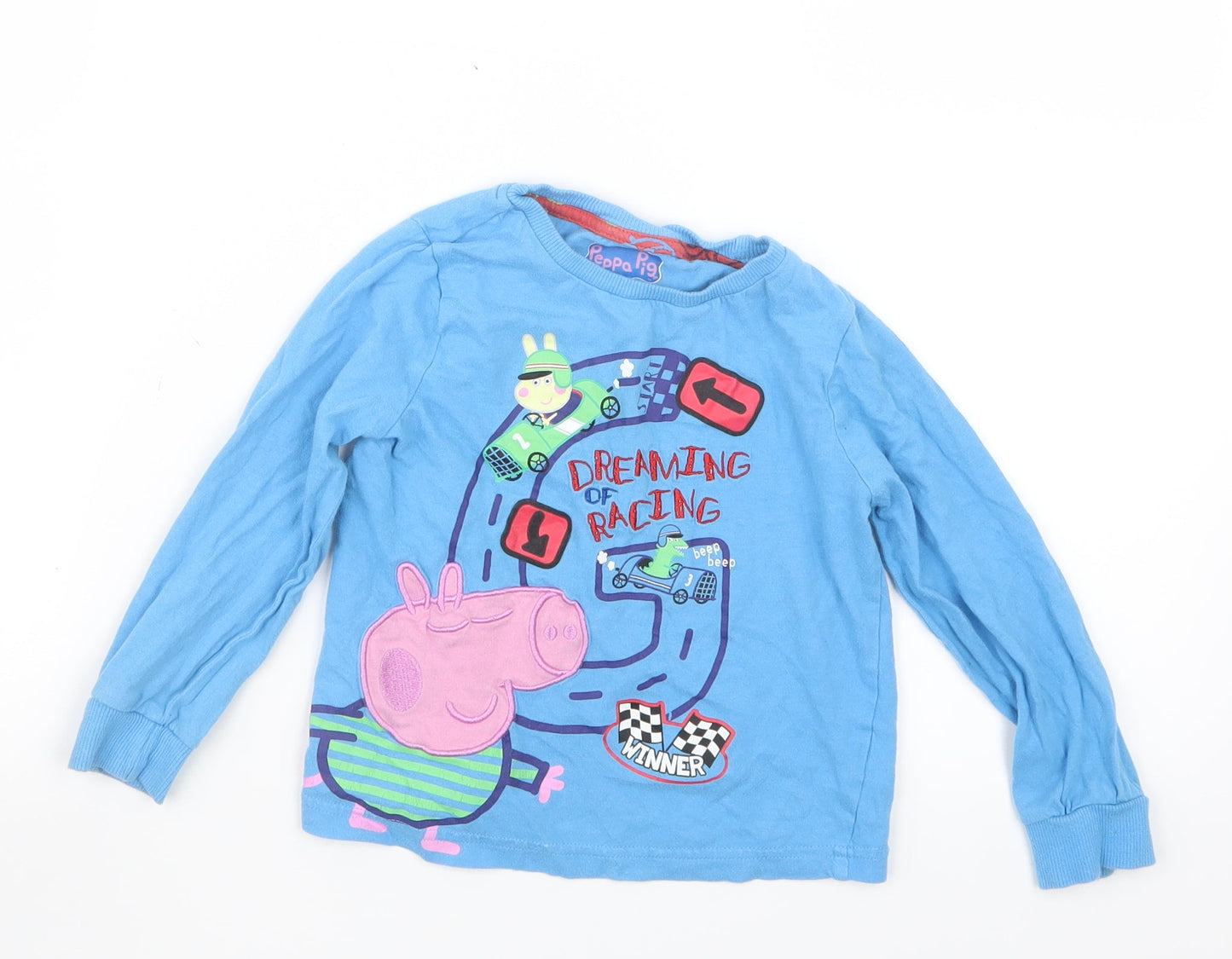 Nutmeg Boys Blue Geometric   Pyjama Top Size 2-3 Years  - George Pig