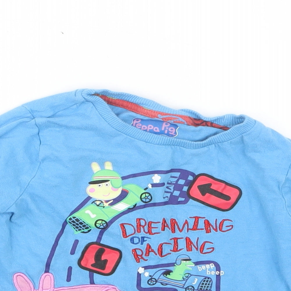Nutmeg Boys Blue Geometric   Pyjama Top Size 2-3 Years  - George Pig
