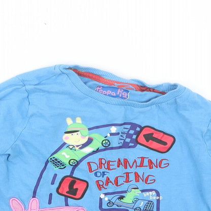 Nutmeg Boys Blue Geometric   Pyjama Top Size 2-3 Years  - George Pig