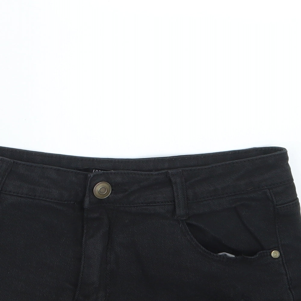 FOREVER 21 Womens Black  Denim Hot Pants Shorts Size 29 in