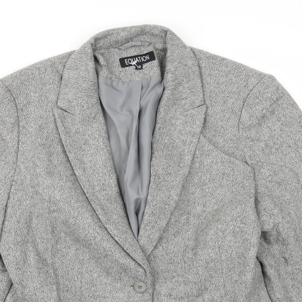 EQUATION  Womens Grey   Jacket Blazer Size 12