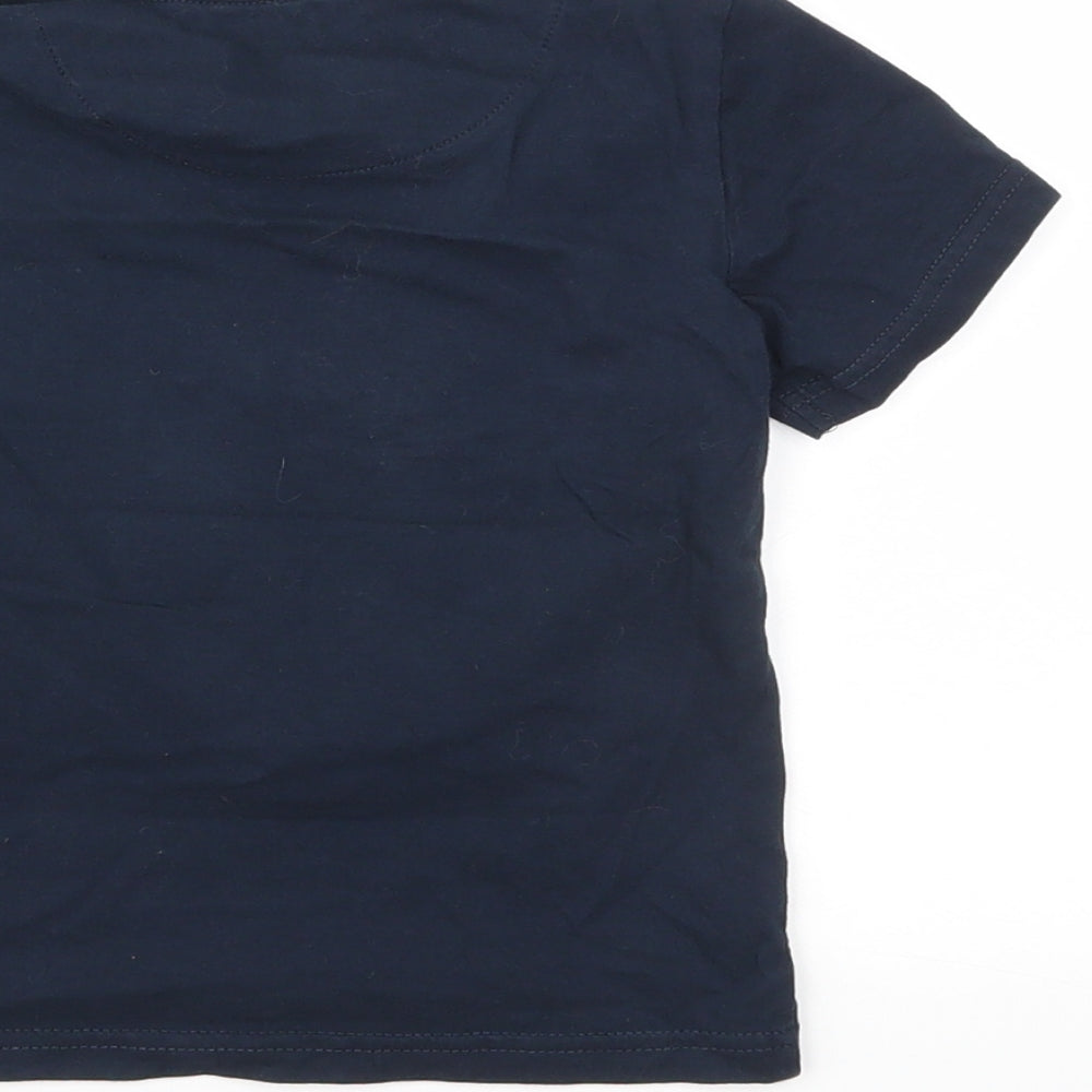 LOSAN Boys Blue Animal Print  Basic T-Shirt Size 3 Years