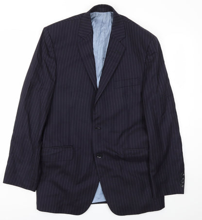 AUTIN REED Mens Blue Striped  Jacket Blazer Size 44