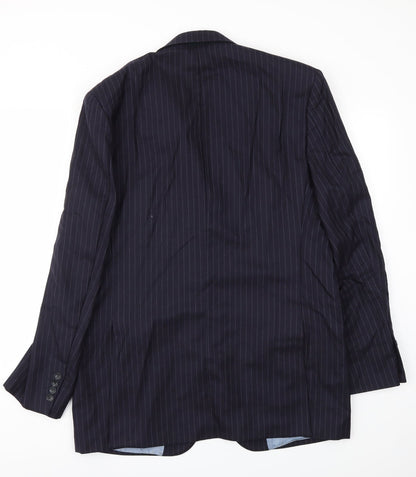 AUTIN REED Mens Blue Striped  Jacket Blazer Size 44