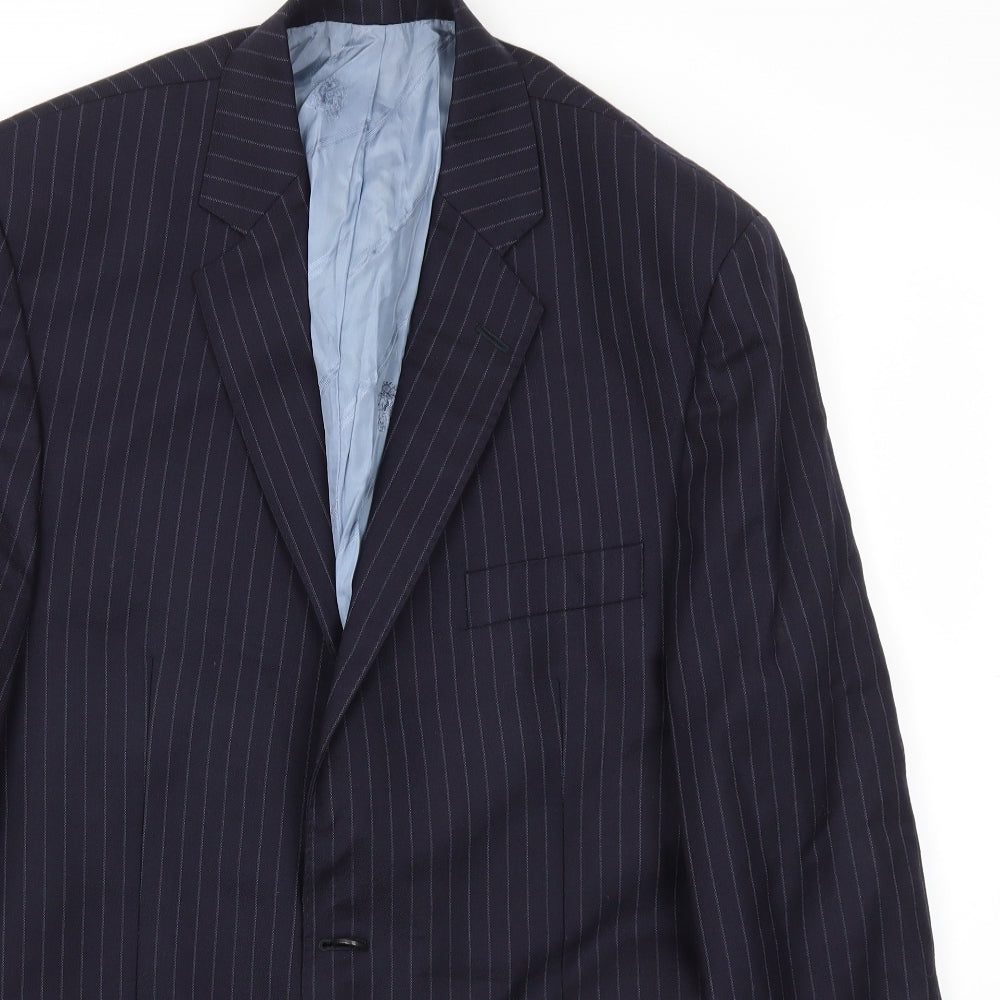 AUTIN REED Mens Blue Striped  Jacket Blazer Size 44