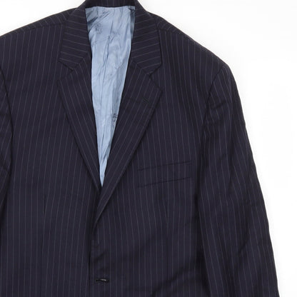 AUTIN REED Mens Blue Striped  Jacket Blazer Size 44