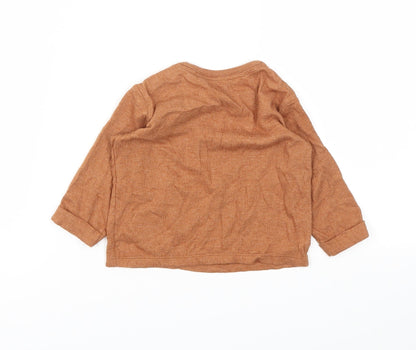 George Boys Brown Animal Print  Basic Polo Size 3-6 Months