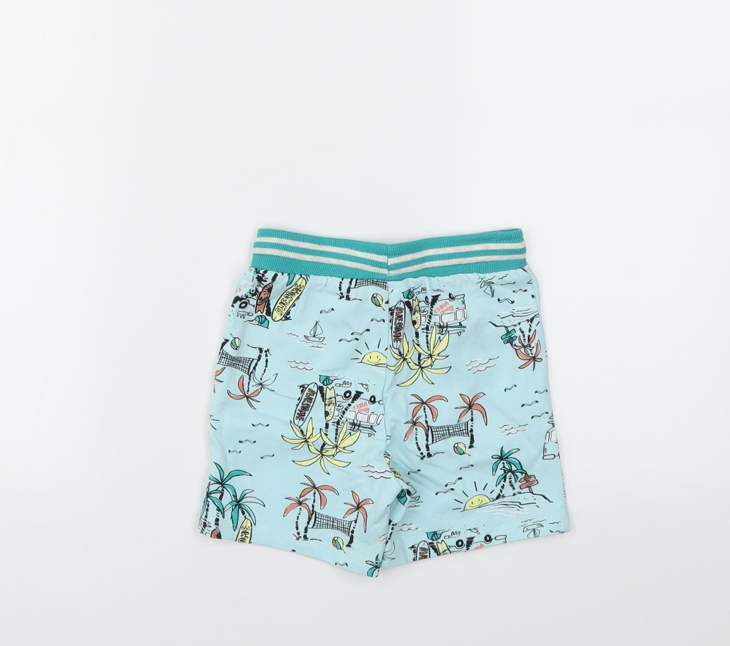 SO CUTE  Boys Blue Animal Print  Capri Trousers Size 18 Months