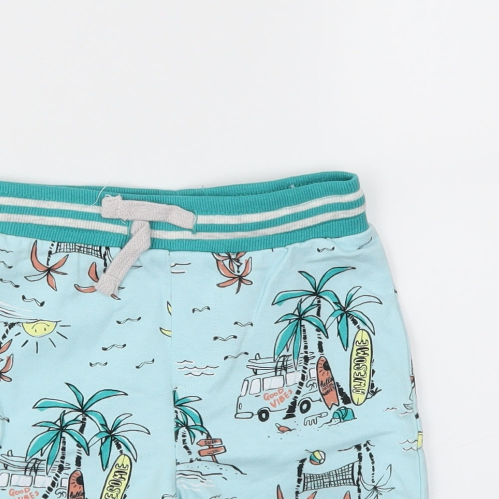 SO CUTE  Boys Blue Animal Print  Capri Trousers Size 18 Months