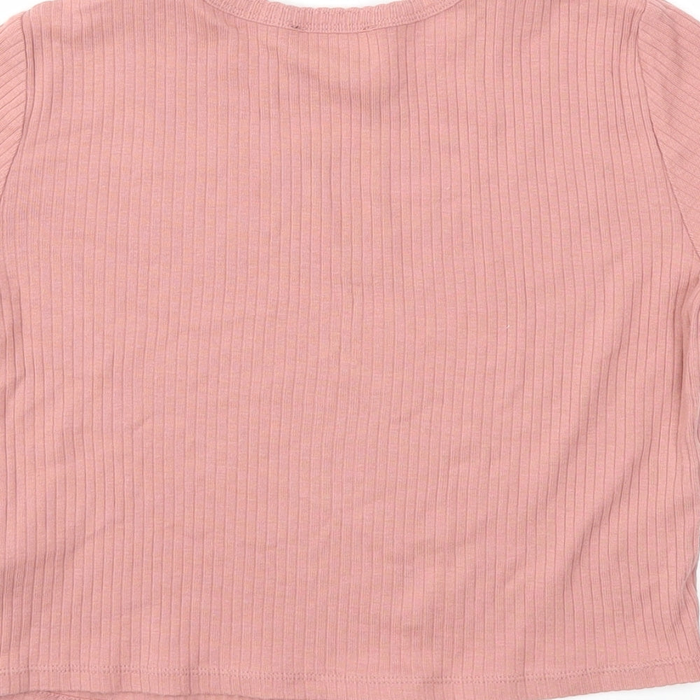 Womens UK Size 10 TOPSHOP Pink Basic T-Shirt