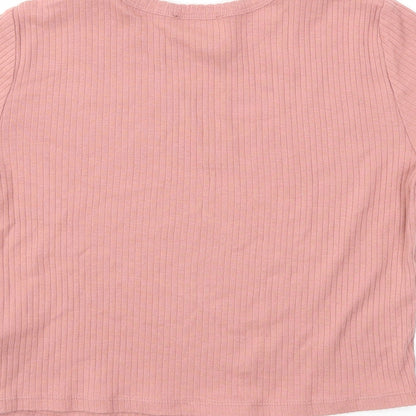 Womens UK Size 10 TOPSHOP Pink Basic T-Shirt
