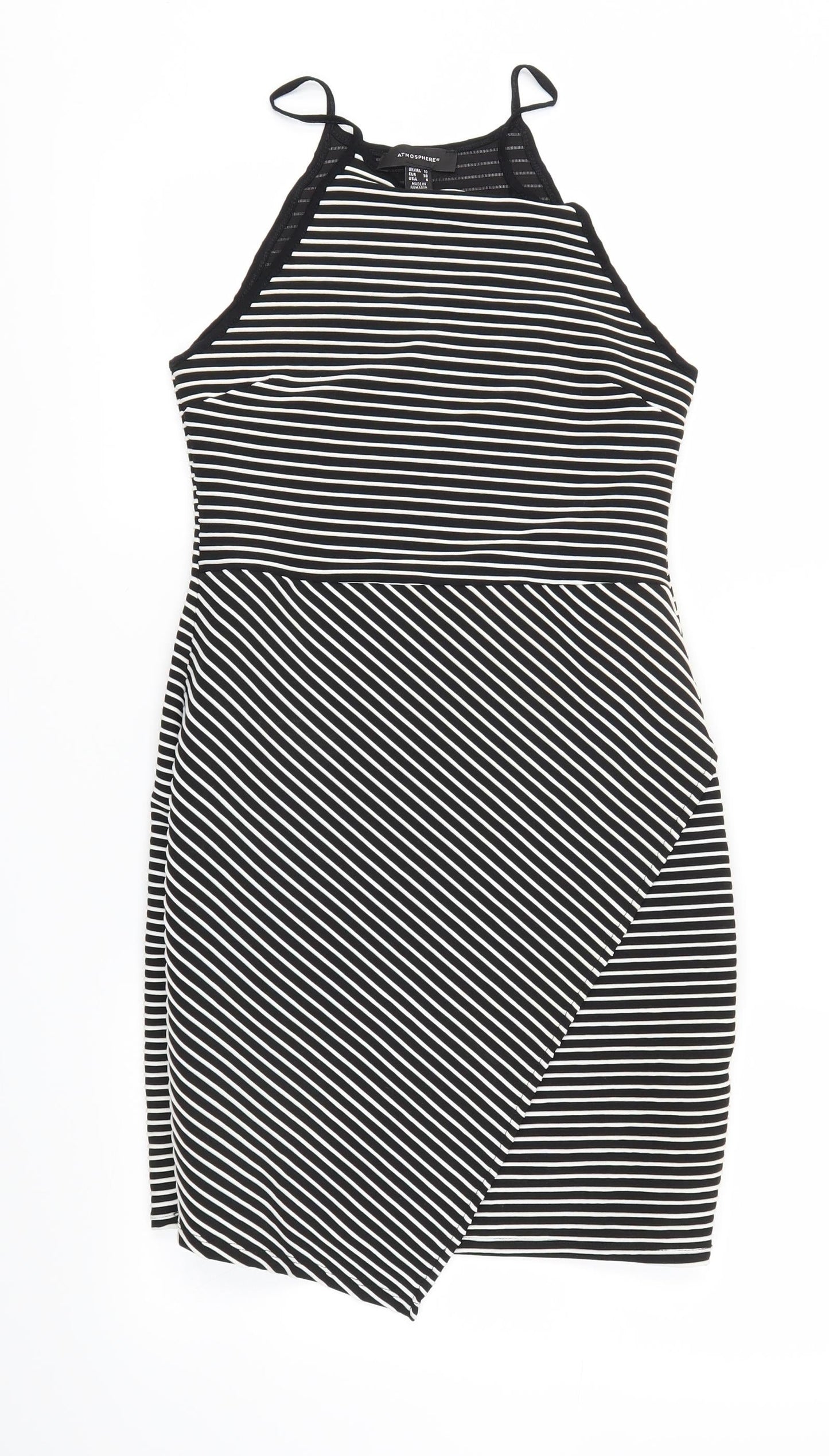 Primark Womens Black Striped  A-Line  Size 10