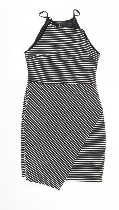 Primark Womens Black Striped  A-Line  Size 10