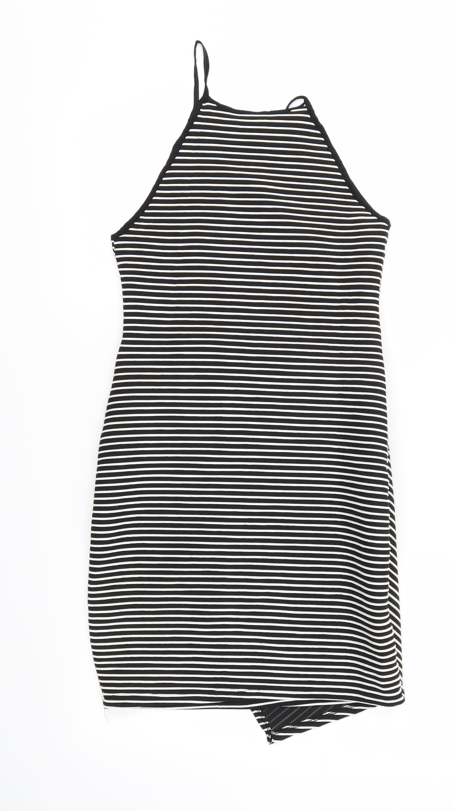 Primark Womens Black Striped  A-Line  Size 10