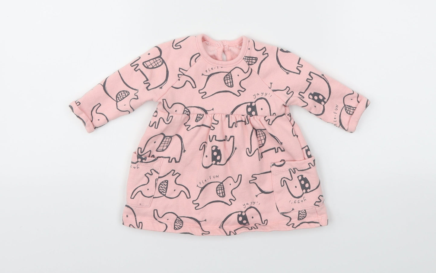 George Girls Pink Animal Print  Fit & Flare  Size 0-3 Months