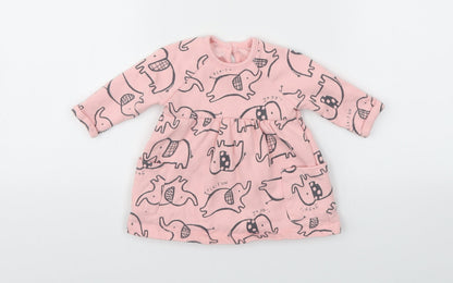 George Girls Pink Animal Print  Fit & Flare  Size 0-3 Months