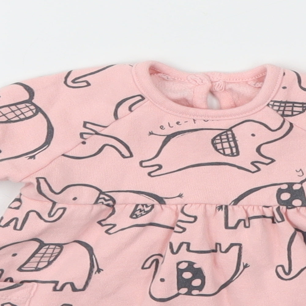 George Girls Pink Animal Print  Fit & Flare  Size 0-3 Months