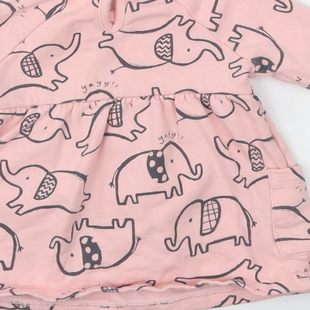 George Girls Pink Animal Print  Fit & Flare  Size 0-3 Months