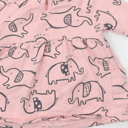 George Girls Pink Animal Print  Fit & Flare  Size 0-3 Months