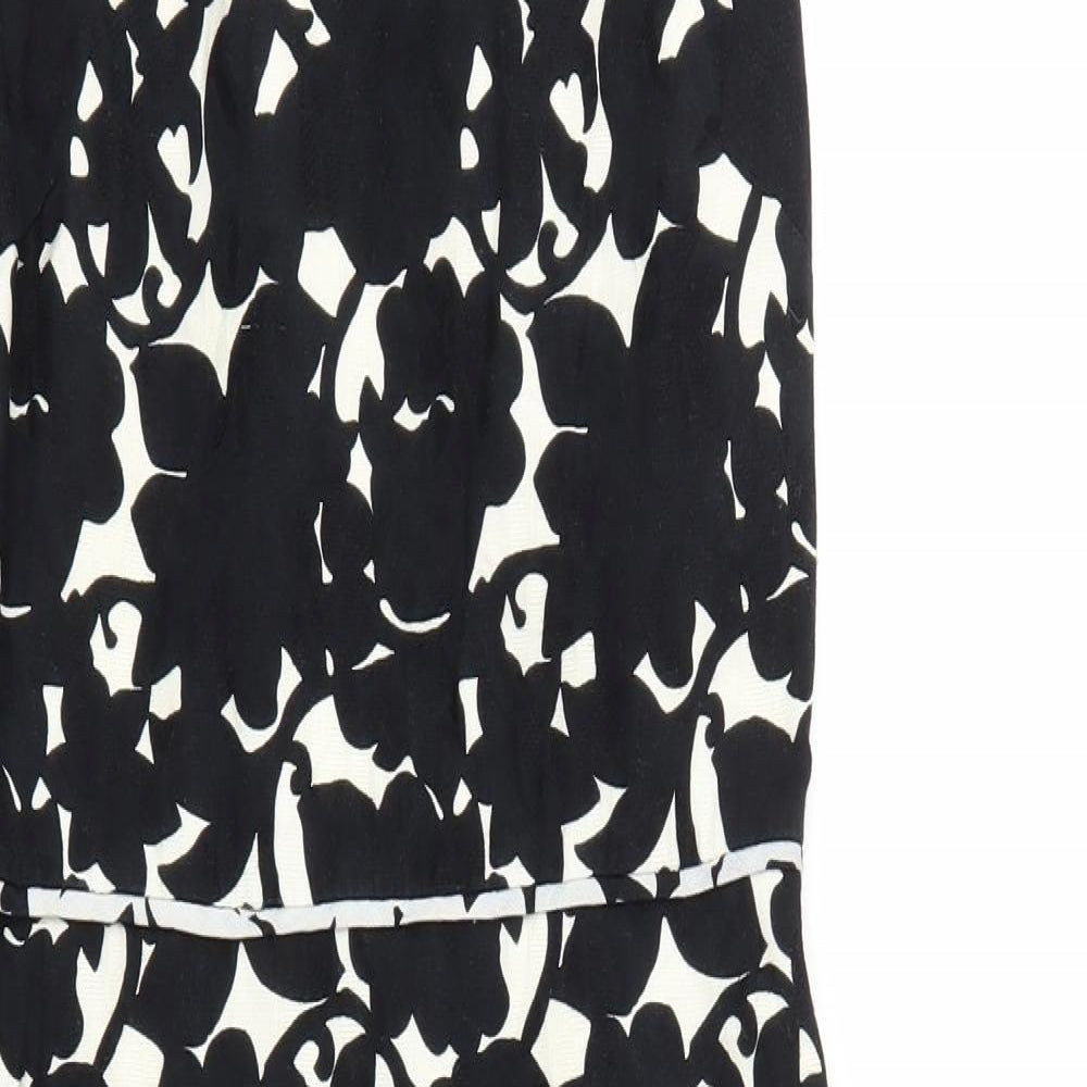 Betty Jackson Black Womens Black Floral  A-Line  Size 8
